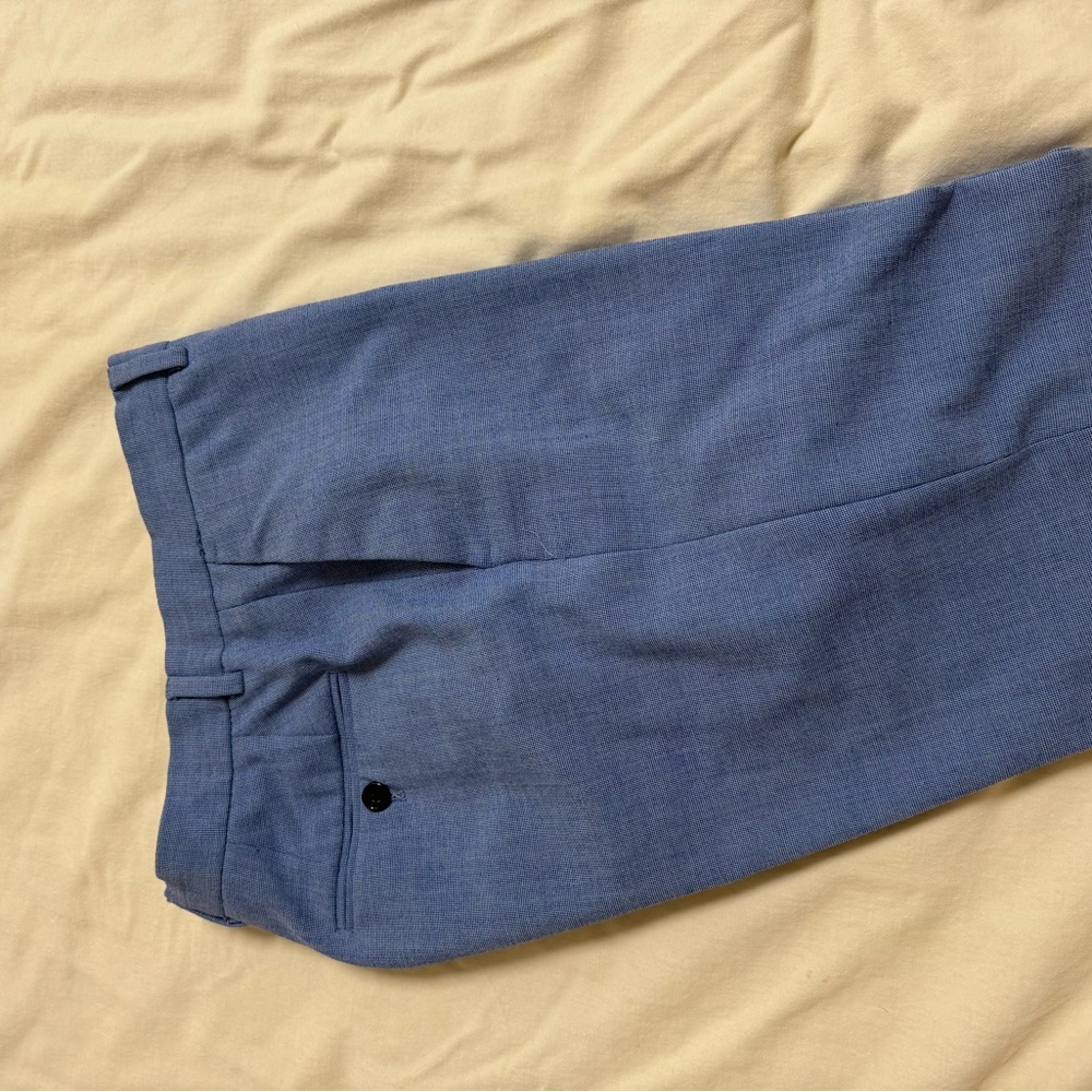 Zara White and Blue Dress Pants